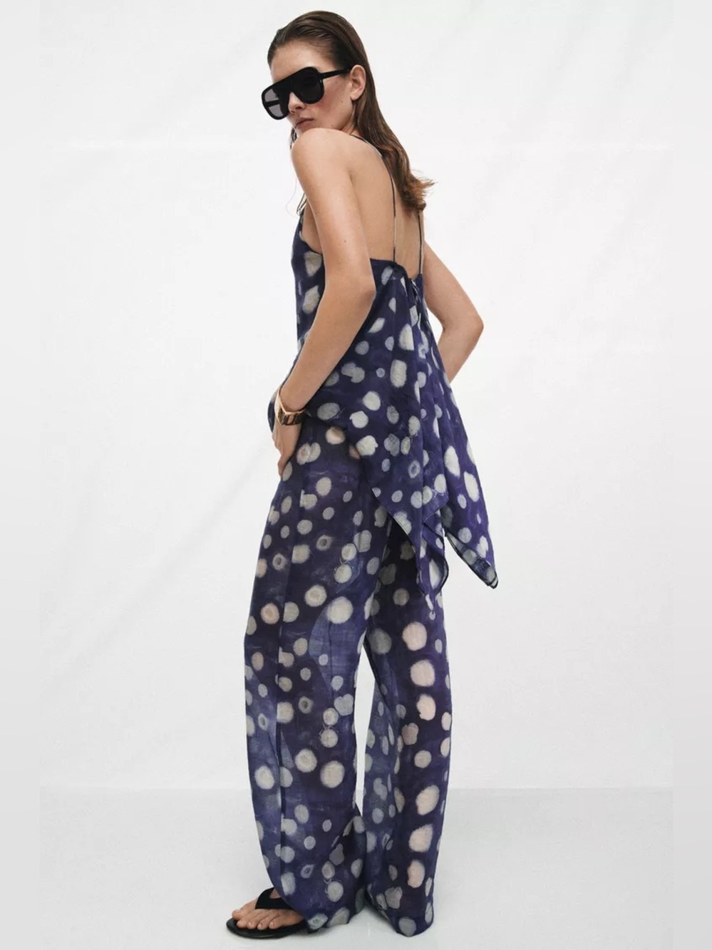 Zara ZW Women's Navy Polka Dot  Pants. POP - Picture 7 of 9